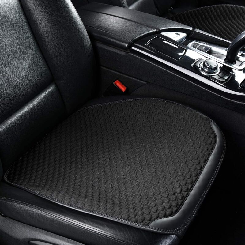 Protection Siege Voiture Avant 2 Pièces, Universelle Coussin Voiture Conducteur pour Protection Siege Auto, AntidéRapante et Respirant, Noir