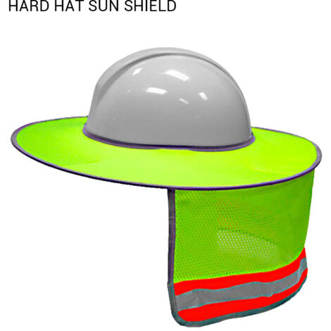 Protection Solaire pour Casque de Sécurité avec Visière et Bande Réfléchissante Haute Visibilité