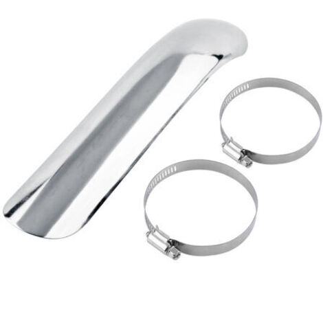 Protection thermique en acier pour pot d'échappement courbé Honda argenté