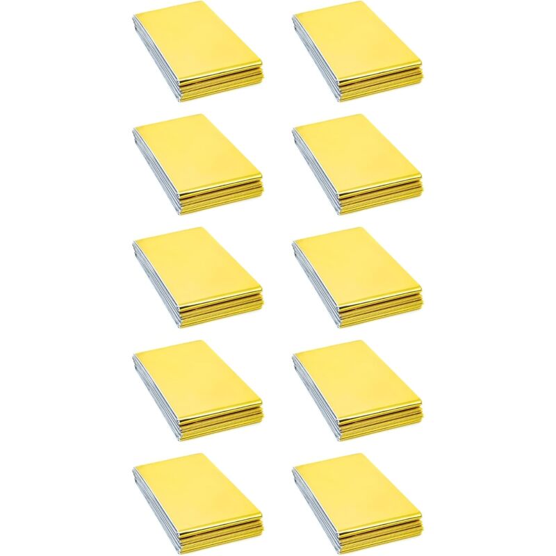 Lot de 10] 210x160cm Extra Large Couverture de Secours en Aluminium en Mylar Couverture de Survie