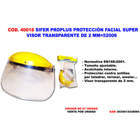 PROTECTION VISAGE TRANSPARENTE SIFER PROPLUS 2 MM