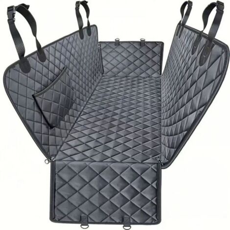 Protection Voiture Chien, 147 137cm Housse Voiture Chien Imperméable et Antidérapante, Universel Protection Siege Transport avec Maille Visuelle Fenêtre et Rangement Pochette