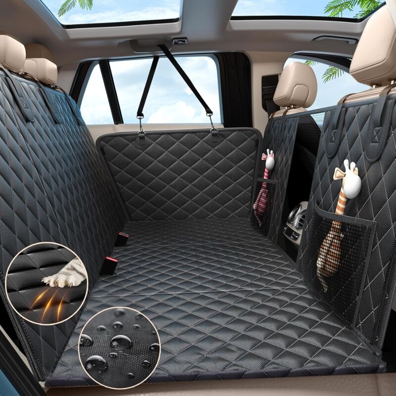 Protection Voiture Chien, Housse Voiture Chien Imperméable et Antidérapante, Universel Protection Siege Transport avec Maille Visuelle Fenêtre et