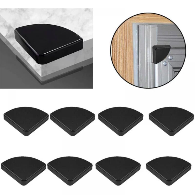 Protections d'angle de table, 8 pièces, pare-chocs à bords fins, protections d'angle de table, protections d'angle de sécurité pour bébé, noir
