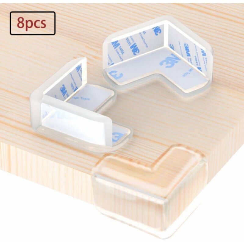 Lot de 8 protections d'angle transparentes, gel antiadhésif puissant, idéales pour les enfants, protègent les enfants des blessures à la tête sur les
