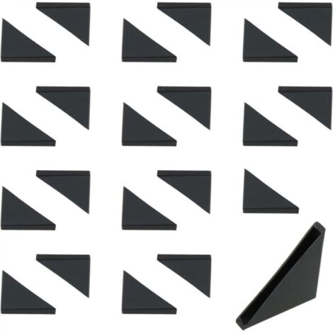 Protections d'angle triangulaires pour table en verre – Lot de 22, noires, adaptées au verre, à la céramique, au bois et à l'acier