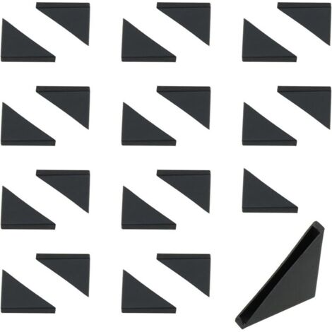 Protections d'angle triangulaires pour table en verre – Lot de 22, noires, adaptées au verre, à la céramique, au bois et à l'acier