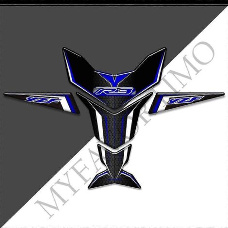 Protections de réservoir et de genoux pour moto Yamaha YZF-R3 (Yzf R3, Yzfr3) - Autocollants, emblème, logo, kit essence/huile