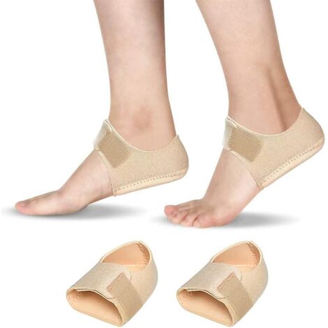 Protections de talon pour fasciite plantaire et tendinite d'Achille - Beige, Taille L, Semelle de protection