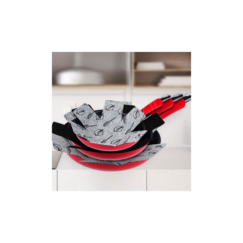 Shop-story - Protections Poêles et Casseroles en Feutrine Anti-Rayures - Pack de 6 - protect pan