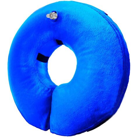 Protective collar, inflatable, M 27 cm, blue
