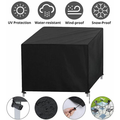 Protective cover Furniture cover, Garden furniture cover, Outdoor table cover Waterproof protective tarpaulin Waterproof Oxford fabric, Wind resistance, Anti-UV 420D 878777cm black