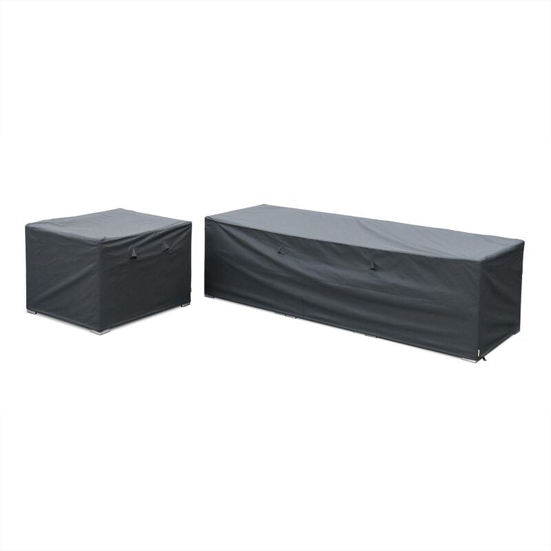 Protective covers for Caligari and Vinci garden sofa set, dark grey. Water-resistant