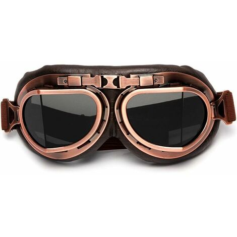 Protective glasses for motorcycle pilot / aviator, Brown lenses