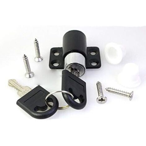 Protective lock for sliding window - Black - With screws (1 piece)