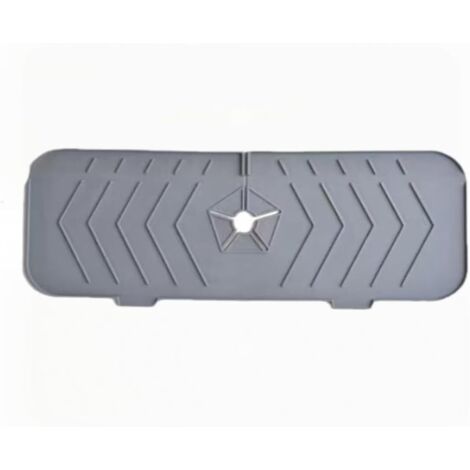 Protector antisalpicaduras plegable para fregadero, 2,4 cm de alto, almohadilla impermeable de silicona gris para grifos de cocina y baño (gris)