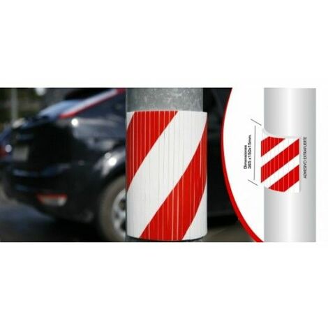 Protector Parking Columnas 40X25X1,5Cm Rojo Blanco