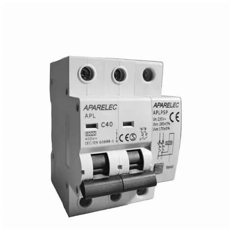 APARELEC Protector combinado permanente monofásico 2P 63A 3 módulos