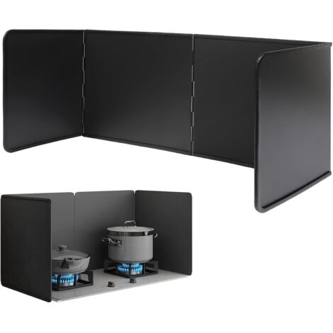 Protector contra salpicaduras de cocina de 30 cm, ajustable, color negro, para pared