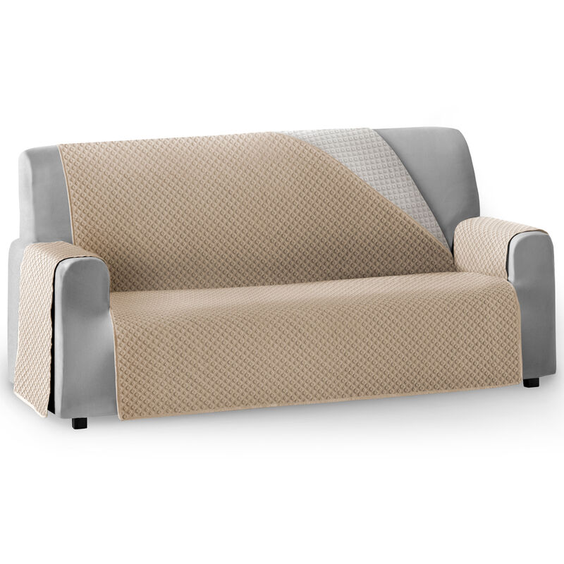 

Protector Cubre Sof� Acolchado Reversible Circulos Vipalia 3 Plazas Beige - Marfil