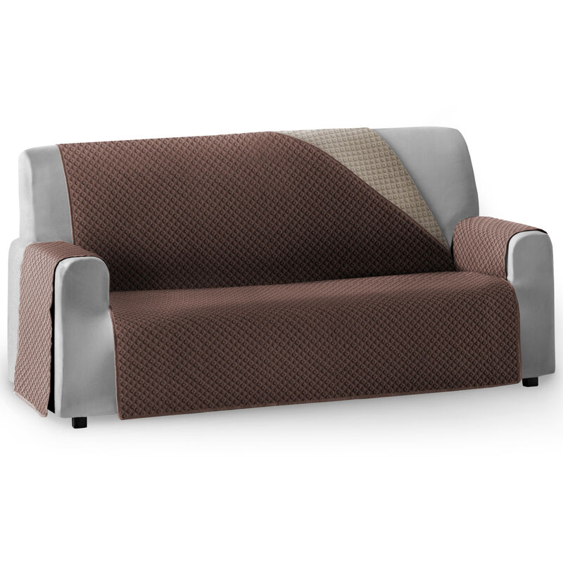 

Protector Cubre Sof� Acolchado Reversible Circulos 4 Plazas Marron - Beige - Vipalia