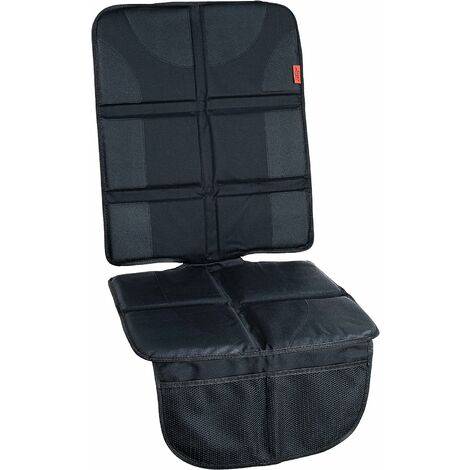 Protector de asiento de automóvil para bebés: acolchado grueso, 2 bolsillos de almacenamiento de malla, impermeable, protege los asientos de tela o cuero, respaldo acolchado antideslizante (negro)
