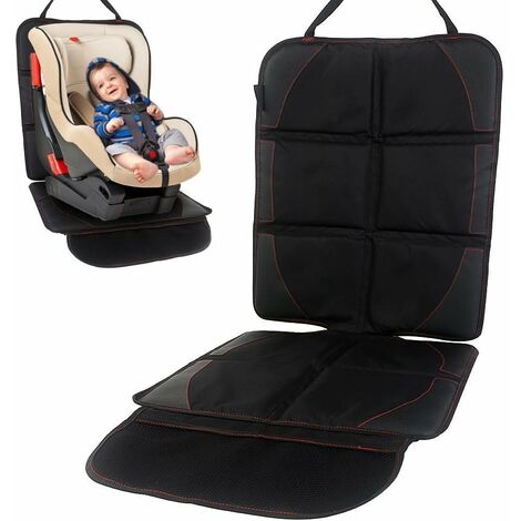 Protector de asiento de coche Funda de asiento antideslizante para niños Ajuste de asiento de coche universal con bolsillos convenientes Negro