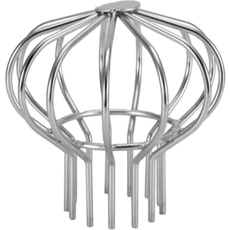 Protector de canalón, bajante, filtro protector de canalón de acero inoxidable, filtro protector de bola grande, filtro antiobstrucción, tapón de tubería, tapa de drenaje (75 tubos)