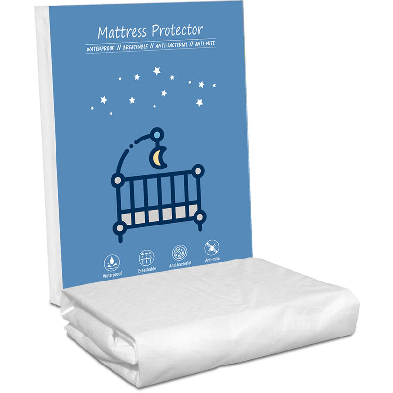 

Protector de colchon 80x40x15 cm, Impermeable, Resistente y Transpirable. facil de lavar. Ajustable