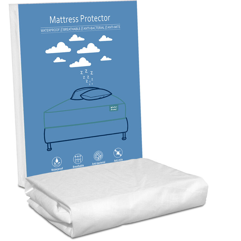 

Protector de colchon 80x180x25 cm ,Impermeable, Resistente y Transpirable. facil de lavar. Ajustable