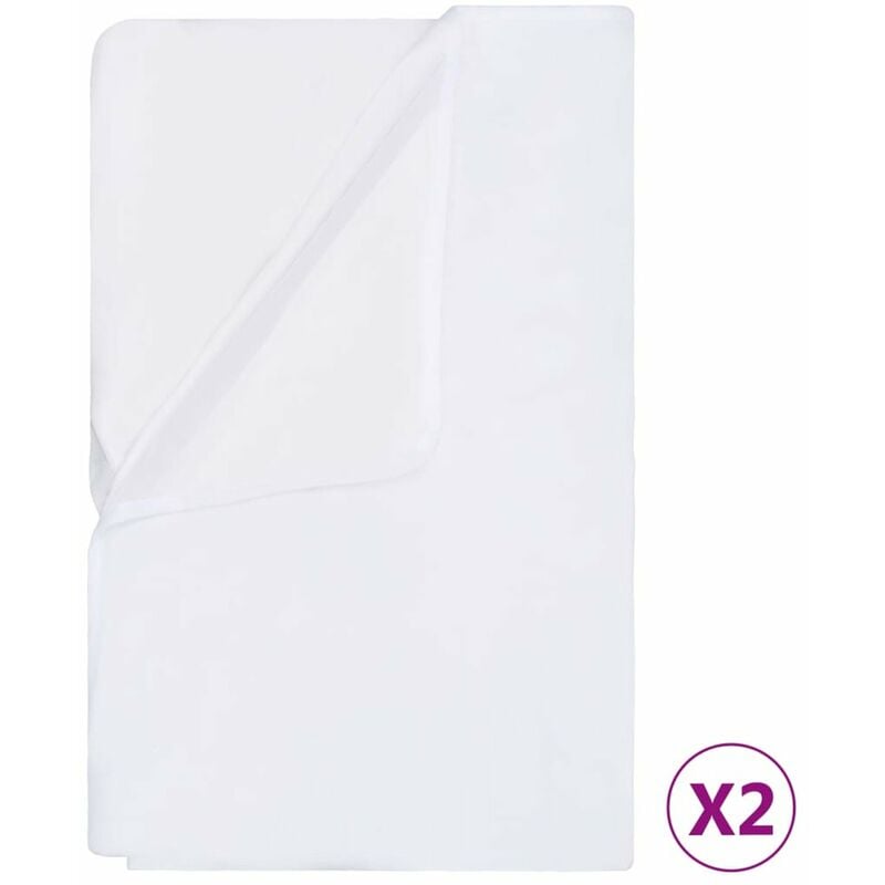 

Protector de colchon impermeable 2 uds algodon blanco 160x200cm