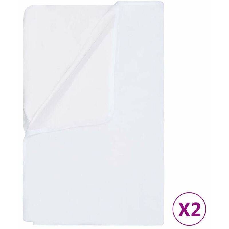 

Protector de colchon impermeable 2 uds algodon blanco 60x120 cm