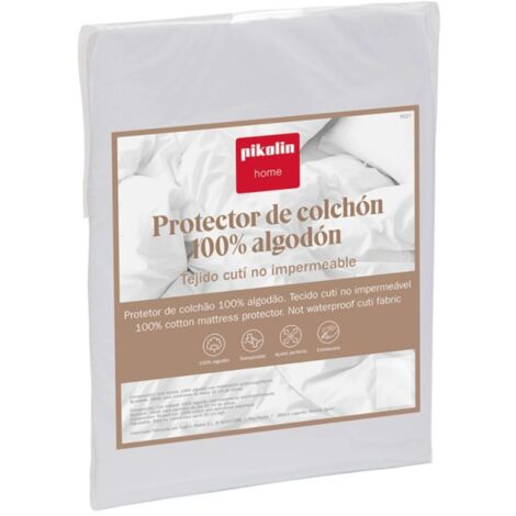Protector de Colchón Cutí 135x190 cm Transpirable, Antiencogimiento de Algodón Altura Máx 32 cm