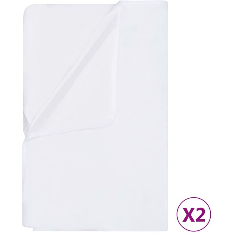 

Protector de colchón impermeable 2 uds algodón blanco 200x220cm