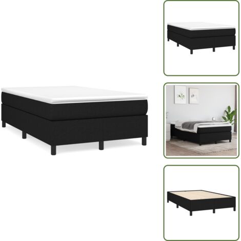 Protector de colchón - vidaXL Cama box spring con colchón tela negro 120x190 cm - Cama de espuma