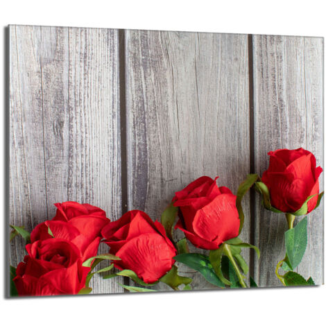 Protector de cristal para encimera 60x52 Rosas