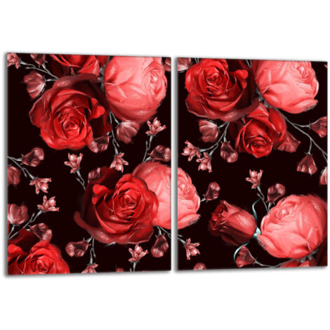 Protector de cristal para encimera de cocina 2x40x52 Rosas