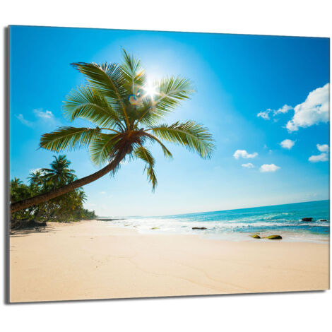 Protector de cristal para encimera de cocina 60x52 Beach