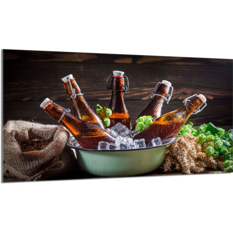 Protector de cristal para encimera de cocina 90x52 Botellas