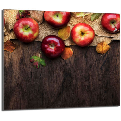Protector de cristal para estufa 60x52 Manzanas
