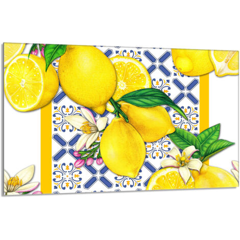 Protector de cristal para estufa 80x52 Limones