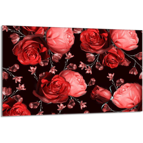 Protector de cristal para estufa 80x52 Rosas