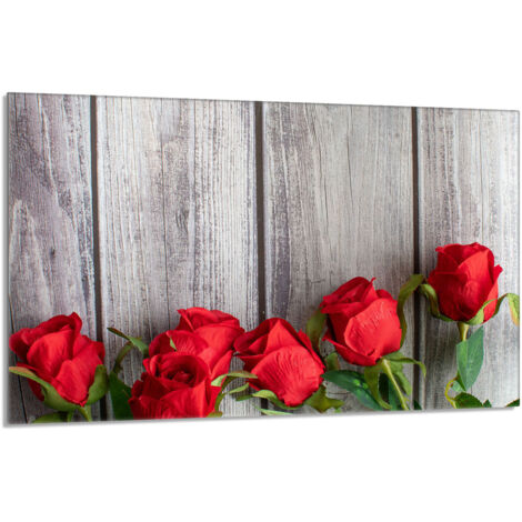 Protector de cristal para estufa 80x52 Rosas