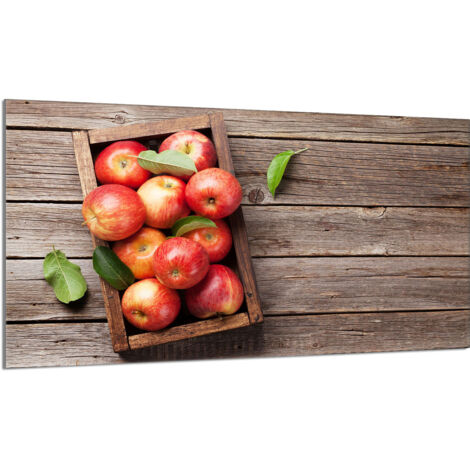 Protector de cristal para estufa 90x52 Manzanas