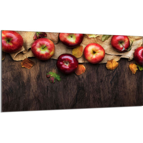 Protector de cristal para estufa 90x52 Manzanas