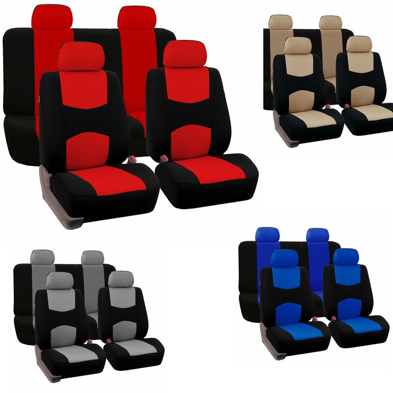 

Protector de cubierta de asiento de coche delantero trasero universal, conjunto completo, cabezales de cubierta beige para camioneta SUV