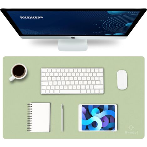 Protector de escritorio Knodel de piel sintética verde claro, 35 x 60 cm, doble cara