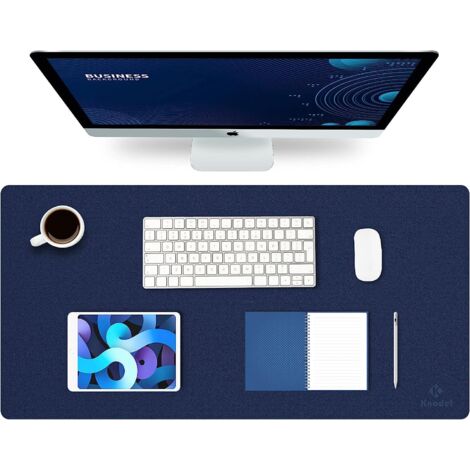 Protector de escritorio Knodel, doble cara, impermeable, PU, azul oscuro (40 x 80 cm)