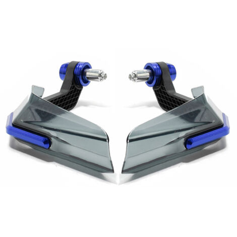 Protector de manillar para motocicleta: protector de manos de aluminio T6 de alta resistencia y ABS, deflector de viento para manillares de 18-21 mm, color azul, 2 piezas.
