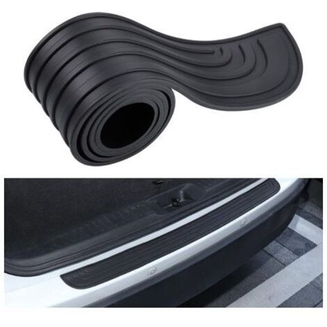 Protector de parachoques de coche, 90 cm x 7 cm, protector de parachoques de goma, protector de parachoques trasero autoadhesivo, compatible con la mayoría de los coches